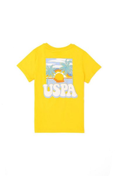 U.S. Polo Assn. Us Polo Assn. Boy's Bicycle Collar Yellow T-Shirt