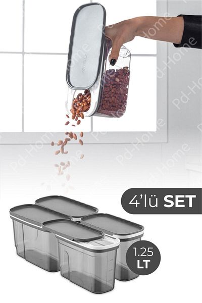 Vienev Foly 4-Piece Food Storage Container with Sliding Lid 1.25 Liters