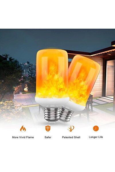 YTE Alev Ampul 3 Kademeli Cafe Bahçe Cadde Rustik Görünüm İçin 5 W Kaliteli