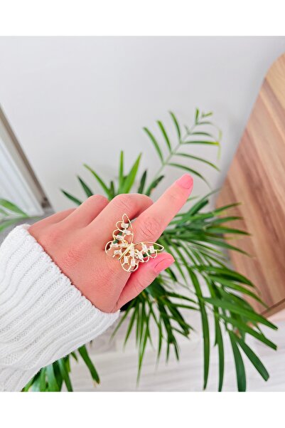 RM Bijuteri Baguette Stone Large Size Butterfly Adjustable Ring