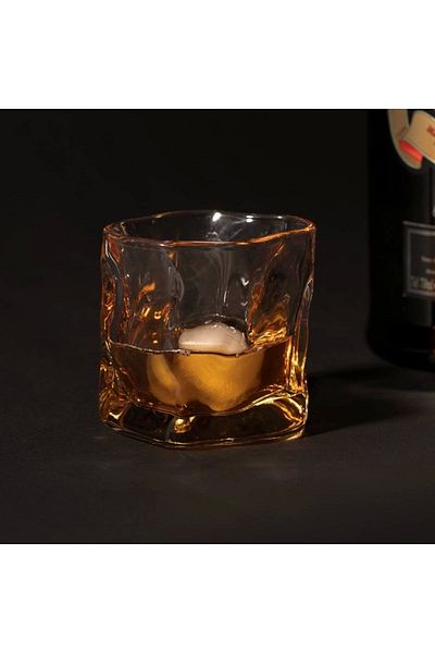 Yenigeldi 1 Piece 300 ml Halogram Bend Amber Scandinavian Style Cola Coffee Presentation Cup