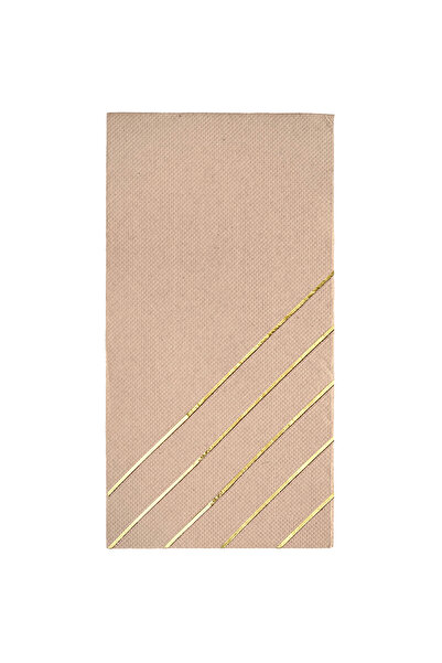 Story منديل ورقي منقوش بخط ذهبي مقاس 40 × 40 سم مكون من 16 منديل ورقي بلون كرافت