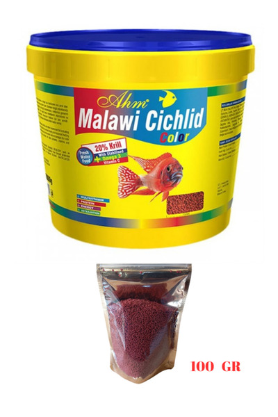 Ahm Malawi Cichlid Balığı Granulat Color Ciklet Balık Yemi 100 gr