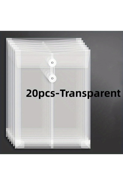 Choice 20pcs 20 Pcs Envelopes With Cord Buckle,Super Thick A4 Size Plastic Folder With Extended Angle Brace
