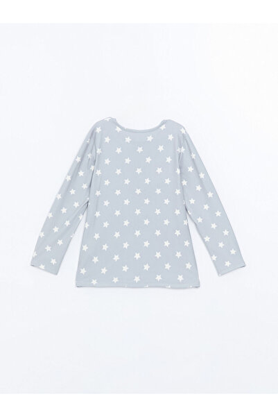 LC Waikiki Gray Crew Neck Girls Pajama Set