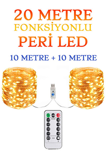 TrendDeco Kumandalı Animasyonlu Günışığı 20 Metre Usb Peri Led Parti Kutlama ...