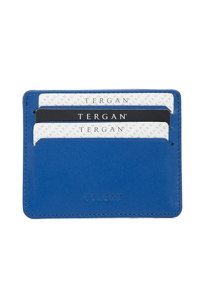 Tergan Blue Leather Unisex Card Holder 01050m5j