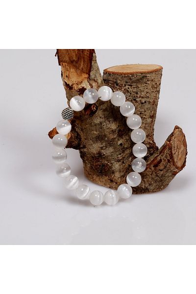 Taş Sandığı Selenite Stone Bracelet - 10 mm
