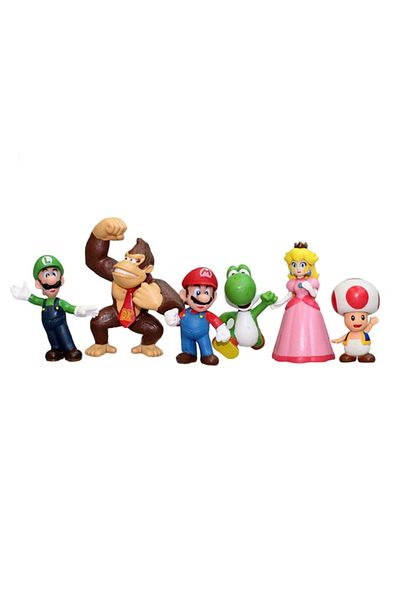 Choice No Box 6pcs/set 4-7cm Super Mario Bros Pvc Action Figure Toys Dolls Model Set Luigi Yoshi Donkey Kon