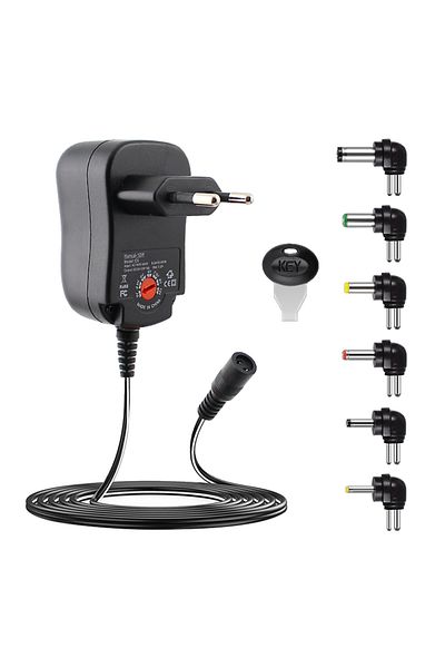 YTDMEN Eu Adapter Dc 12 Volt Adjustable Power Adapter Ac 220v To Dc 3v -12v 1.2a 12w Multi Plug 6 Adjustabl