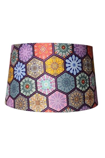 TEKAY AYDINLATMA Floor Lamp Cap Bottom 40 Diameter Top 33 Diameter Color Patterned Fabric Finish Floor Lamp Head