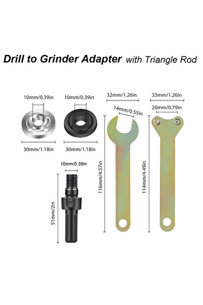 Choice1 محول المطحنة محول المطحنة الزاوية لمثقاب الطاقة الكهربائية ملحق محول صمولة الشفة