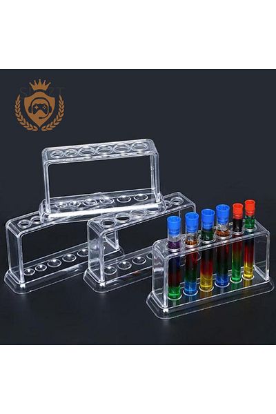 Choice حامل أنابيب اختبار بلاستيكي شفاف مقاس واحد مع 6 فتحات وحامل أنابيب اختبار معملية 16.7*8*3 سم