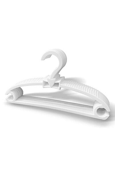 Olgun Home Çocuk Elbise Askısı Bebek Askısı Fiyonk Askı 12 Adet Plastik Beyaz Renk