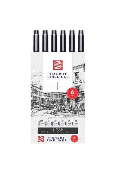 Art & Art Talens Pigment Fineliner Technical Drawing Pen Set of 6