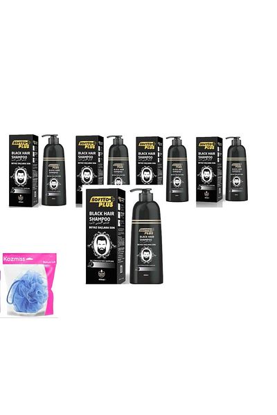 Softto Plus Black Hair Hair Blackening Shampoo with Pump 5Pcs +Lif