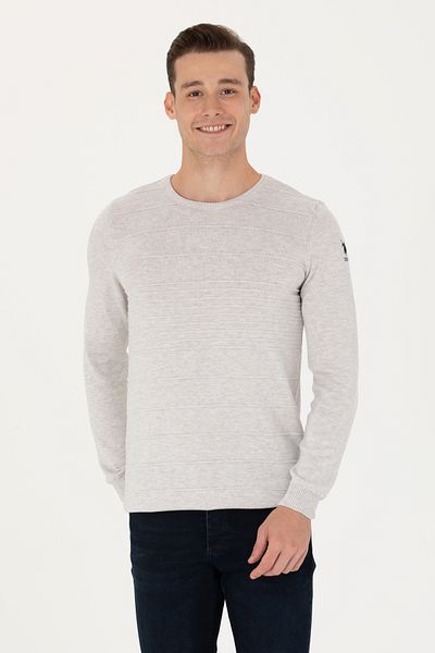 U.S. Polo Assn. Men's Stone Melange Sweater 50272122 -Vr225