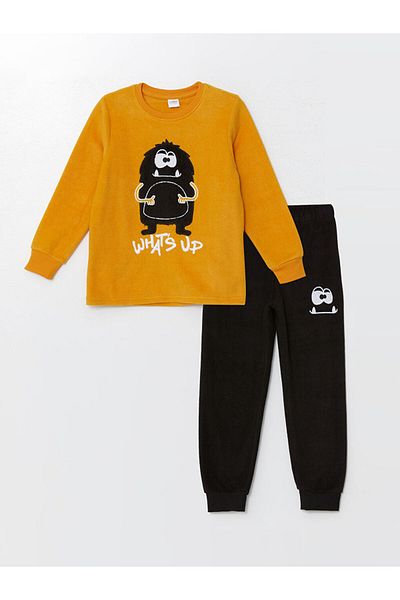 LC Waikiki Crew Neck Fleece Boy's Pajama Set