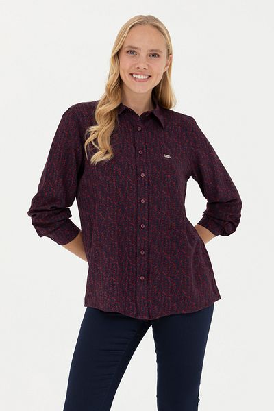 U.S. Polo Assn. Women's Burgundy Long Sleeve Shirt 50272148 -Vr014