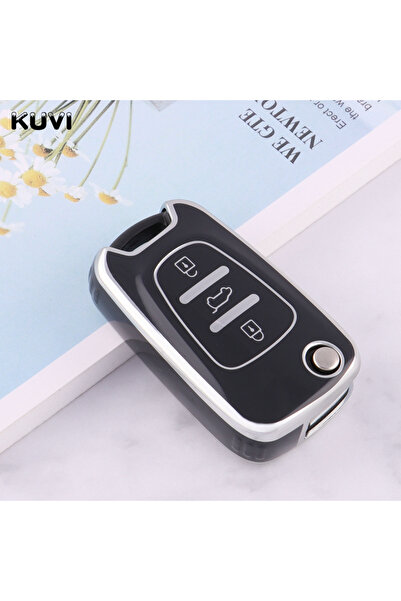 Choice1 غطاء أسود من مادة TPU لحماية مفاتيح السيارة، متوافق مع سيارات هيونداي...