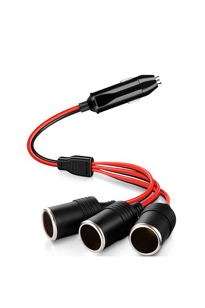 Choice Black 1 To 3 Car Cigarette Lighter 3 Way Socket Splitter 12v 24v Power Charger Adapter Female Socket