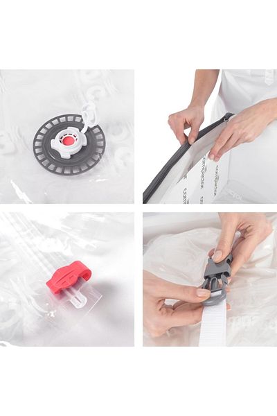 COMPACTOR Rigid Zipper Closure Stackable Vacuum Storage Box 100 Liter