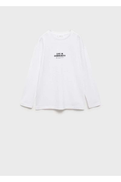 MANGO Kids Τύπωμα μακρυμάνικο μπλουζάκι