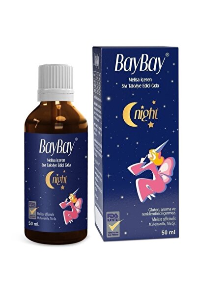 Baybay Night Uyku Problemi Olan Çocuk Ve Yetişkinler Için Melisa Ve Papatya Özlü Damla 50 Ml