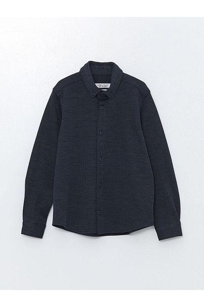 LC Waikiki Lcw Long Sleeve Textured Boy's Shirt Fast Fashion
