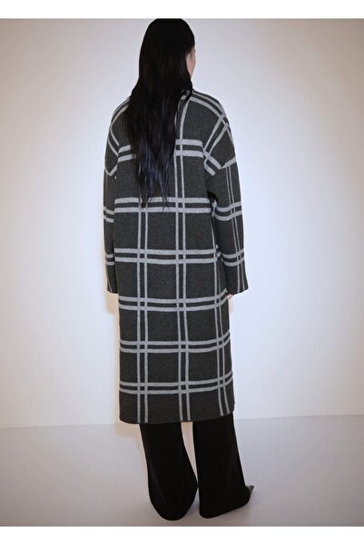 MANGO Woman Karierter Strickmantel