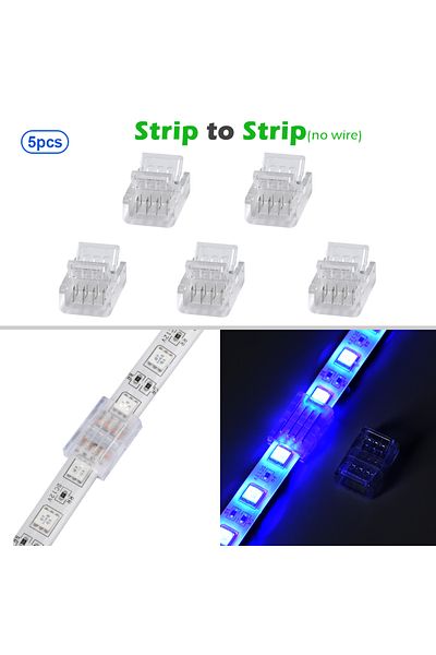 Choice 10mm 4pin Ip20 Ip65 Strip To Strip A 4pin Rgb Tape Lights Connector For Ip20 Ip65 5050 3528 10mm Led