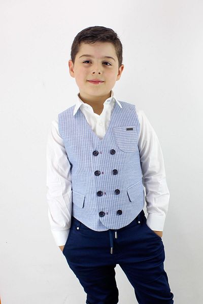 Doctor junior Striped Linen Vest for Boy