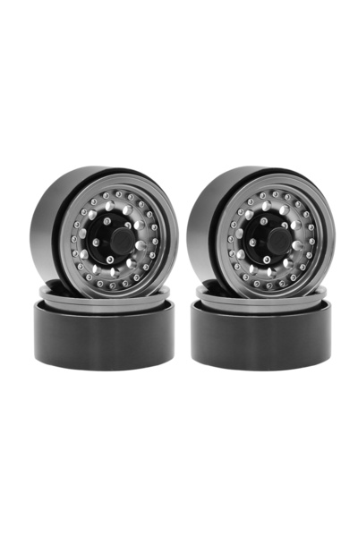 Choice 4pcs Gray 1/10Metal 1.9 Beadlock Wheel Hub Rim for 1/10 RC Crawler Axi...