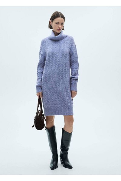 MANGO Woman Rochie cu gât țesut