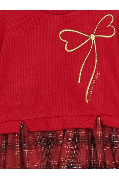 LC Waikiki Lcw Kids Red Crew Neck Girl's Dress