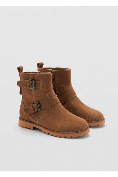 MANGO Kids Botine din piele cu cataramă