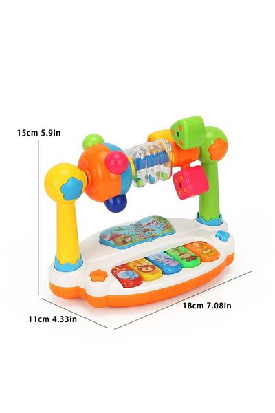 Choice Multicolor Baby Piano Toys Kids Rotating Music Piano Keyboard with Light Sound, Musical Toys for Tod