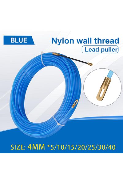 Choice 20M Blue 4mm 5M~40M Fiberglass Cable Puller Electric Cable Guide Device Nylon Duct Snake Wire For El