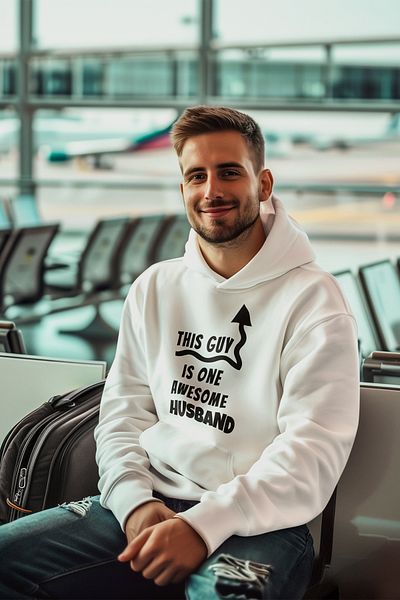 qoeuyl boutique Boyfriend Gift Printed Hooded Sweatshirt - Wife and Husband Holiday