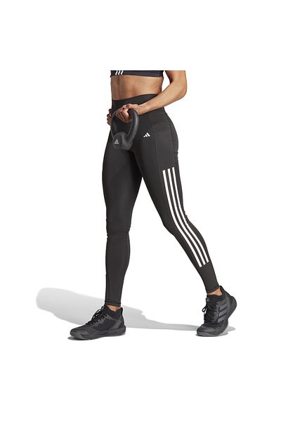 adidas Γυναικείο μαύρο καλσόν Optime 3-Stripe - Ολόσωμο It9105