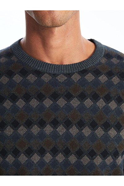 LC Waikiki LCWAIKIKI Classic Crew Neck Long Sleeve Patterned Men's Knitwear Sweater