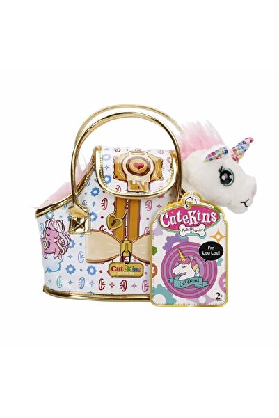 NW NessiWorld 10873 Cutekins Plush Unicorn Lou Lou with Carrying Bag -Sunman