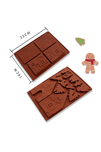 Choice قالب شوكولاتة ثلاثي الأبعاد على شكل منزل عيد الميلاد، قالب سيليكون لتز...