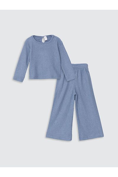 LC Waikiki Lcw Crew Neck Basic Girl's T-Shirt and Pants 2-Piece