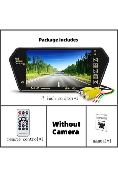 QXNY Moniotr(NO CAMERA) 7 Inch Screen Lcd Full Hd Mirror Parking Monitor Bluetooth Usb Fm Video Player Au