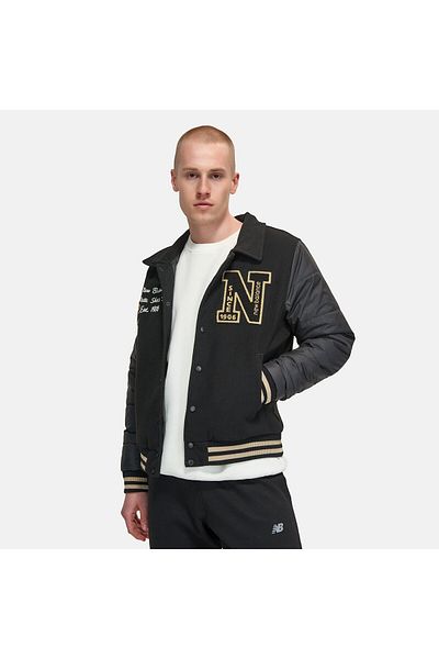 New Balance Μαύρο Ανδρικό Μπουφάν Lifestyle - Mnj3391-bk