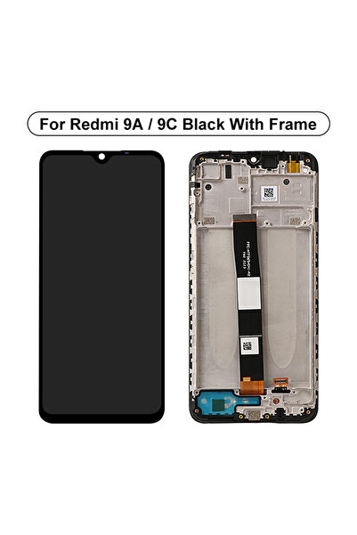 Choice شاشة LCD سوداء مع إطار مقاس 6.53 بوصة لهاتف Redmi 9A طراز M2006C3LG مع...