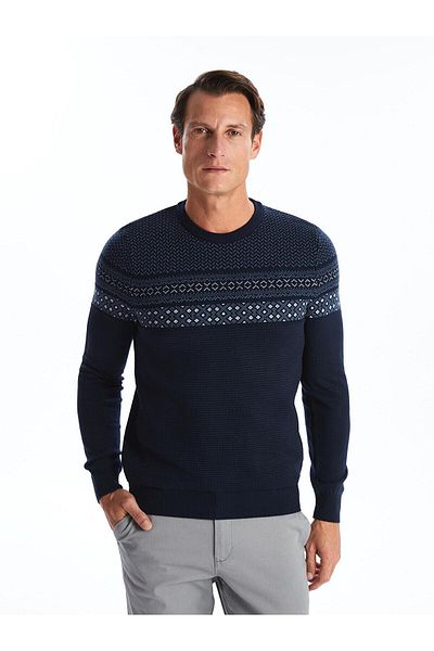 LC Waikiki Crew Neck Long Sleeve Men's Knitwear Sweater - W42154Z8