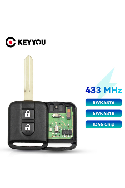Choice KEYYOU 5WK4 876/ 818 433MHz ID46 Chip Key Fob For Nissan Elgrand X-TRAIL Qashqai Navara Micra Not...