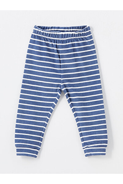 LC Waikiki Beli Lastikli Çizgili Kadife Erkek Bebek Pijama Alt